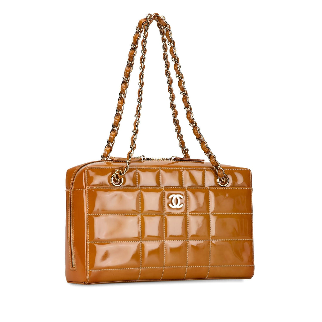 Pearl Street Bags Chanel CC Chocolate Bar Patent Shoulder Bag (SHG-tneQSq)