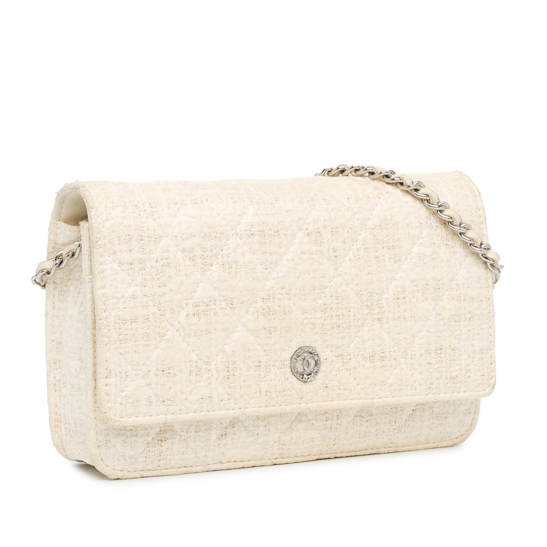 Chanel CC Coated Tweed Wallet On Chain (SHG-zbY19t)