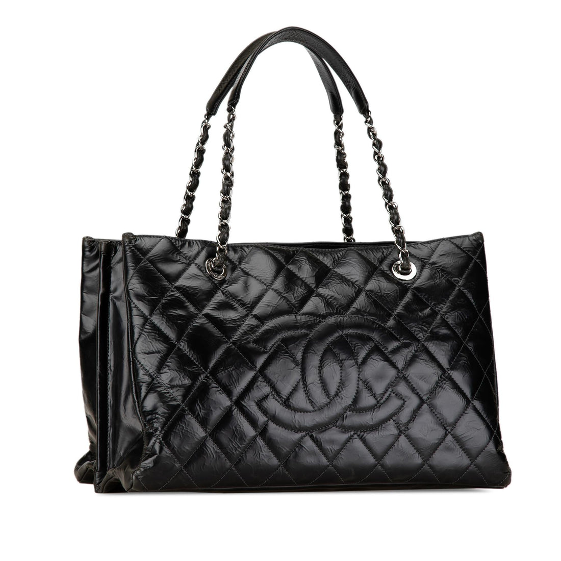 Chanel CC Crumpled CalBNkin Shopping Tote (SHG-uO1fXX)