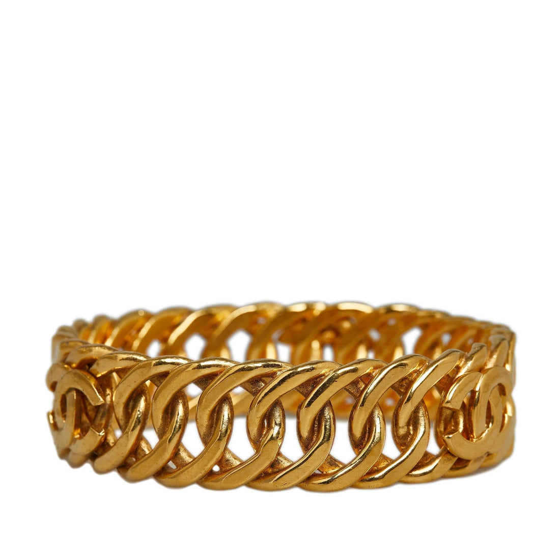 Pearl Street Bags Chanel CC Gold-Tone Bangle (SHG-04KbRw)