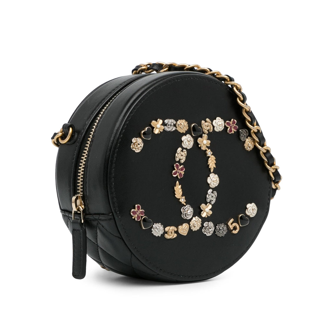 Pearl Street Bags Chanel CC Lambskin Lucky Charms Round Clutch With Chain (SHG-MZAbpr)
