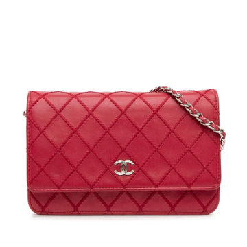 Pearl Street Bags Chanel CC Lambskin Wild Stitch Wallet on Chain (SHG-XCKcTY)