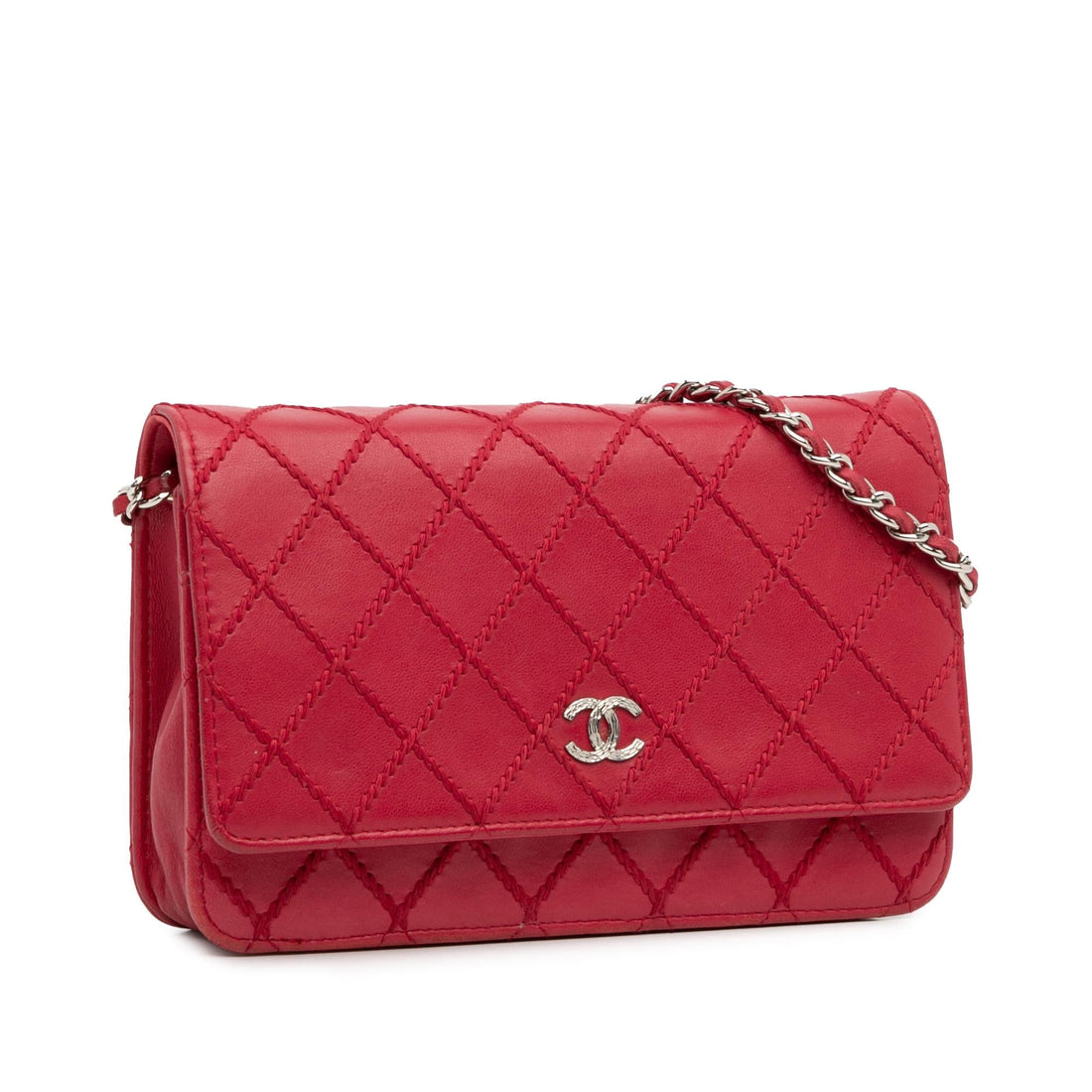 Pearl Street Bags Chanel CC Lambskin Wild Stitch Wallet on Chain (SHG-XCKcTY)