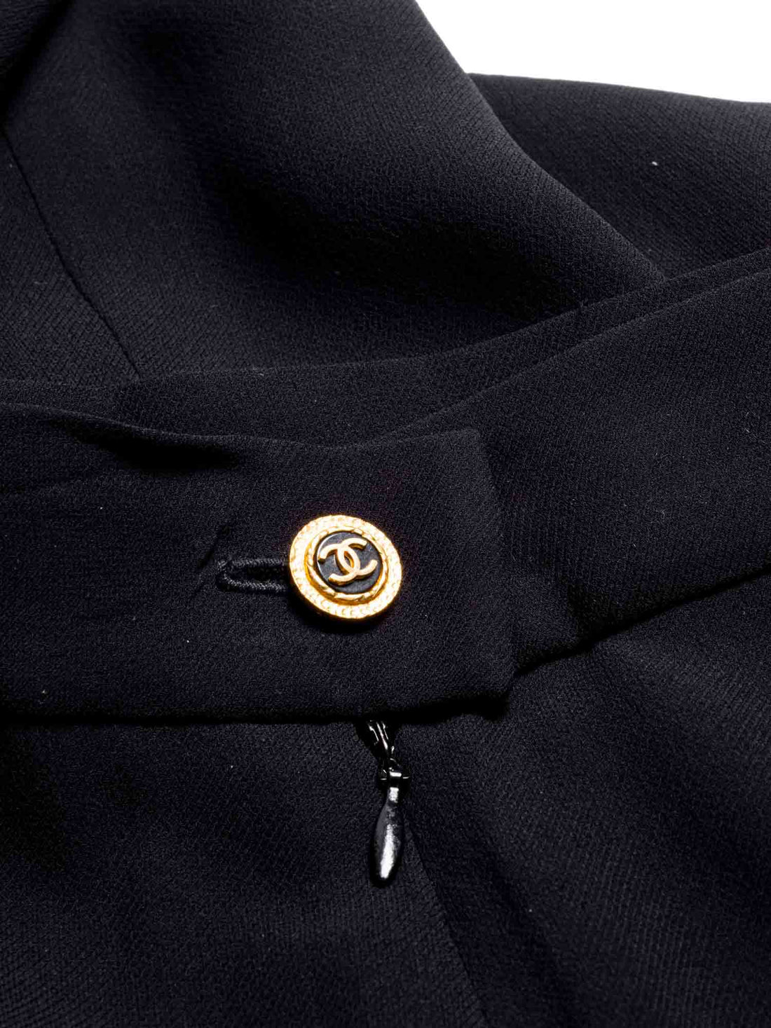 Chanel CC Logo Chiffon Silk Maxi Asymmetrical Skirt Black