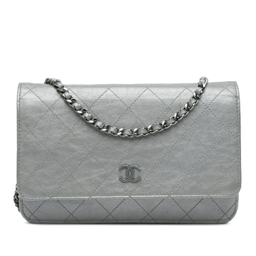 Chanel CC Quilted Aged CalBNkin Wallet On Chain (SHG-x0Wgqd)