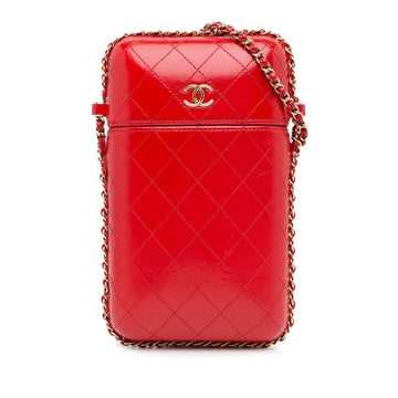 Pearl Street Bags Chanel CC Quilted Calfskin Chain Around Phone Holder (SHG-t9r9NM)