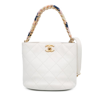 Top Quality Chanel CC Quilted Caviar Chain Scarf Handle Bucket Bag (SHG-xHyisr)