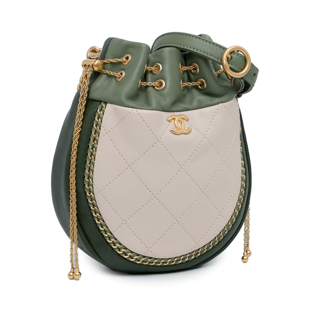 Top Quality Chanel CC Quilted Drawstring Bucket Bag (SHG-Tm9OxZ)