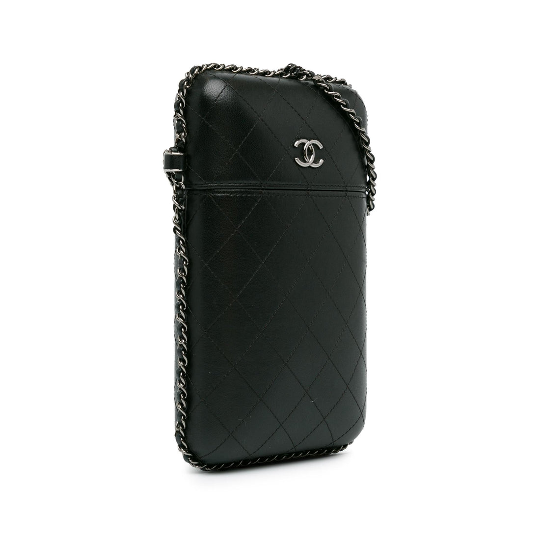 Pearl Street Bags Chanel CC Quilted Lambskin Chain Around Phone Holder (SHG-5LOp7V)