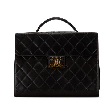 Chanel CC Quilted Lambskin Flap Briefcase (SHG-q0A6fi)