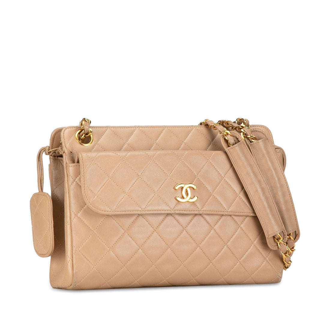 Pearl Street Bags Chanel CC Quilted Lambskin Front Pocket Crossbody (SHG-m7G46D)