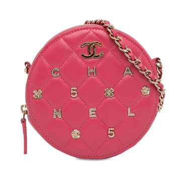 Pearl Street Bags Chanel CC Quilted Lambskin Lucky Charms Round Clutch with Chain (SHG-Z9e0hS)