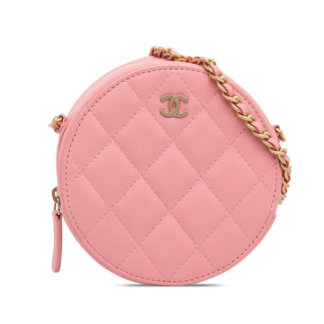 Pearl Street Bags Chanel CC Quilted Lambskin Round Crossbody (SHG-pQfxfH)