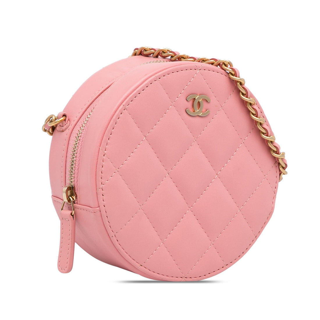 Pearl Street Bags Chanel CC Quilted Lambskin Round Crossbody (SHG-pQfxfH)