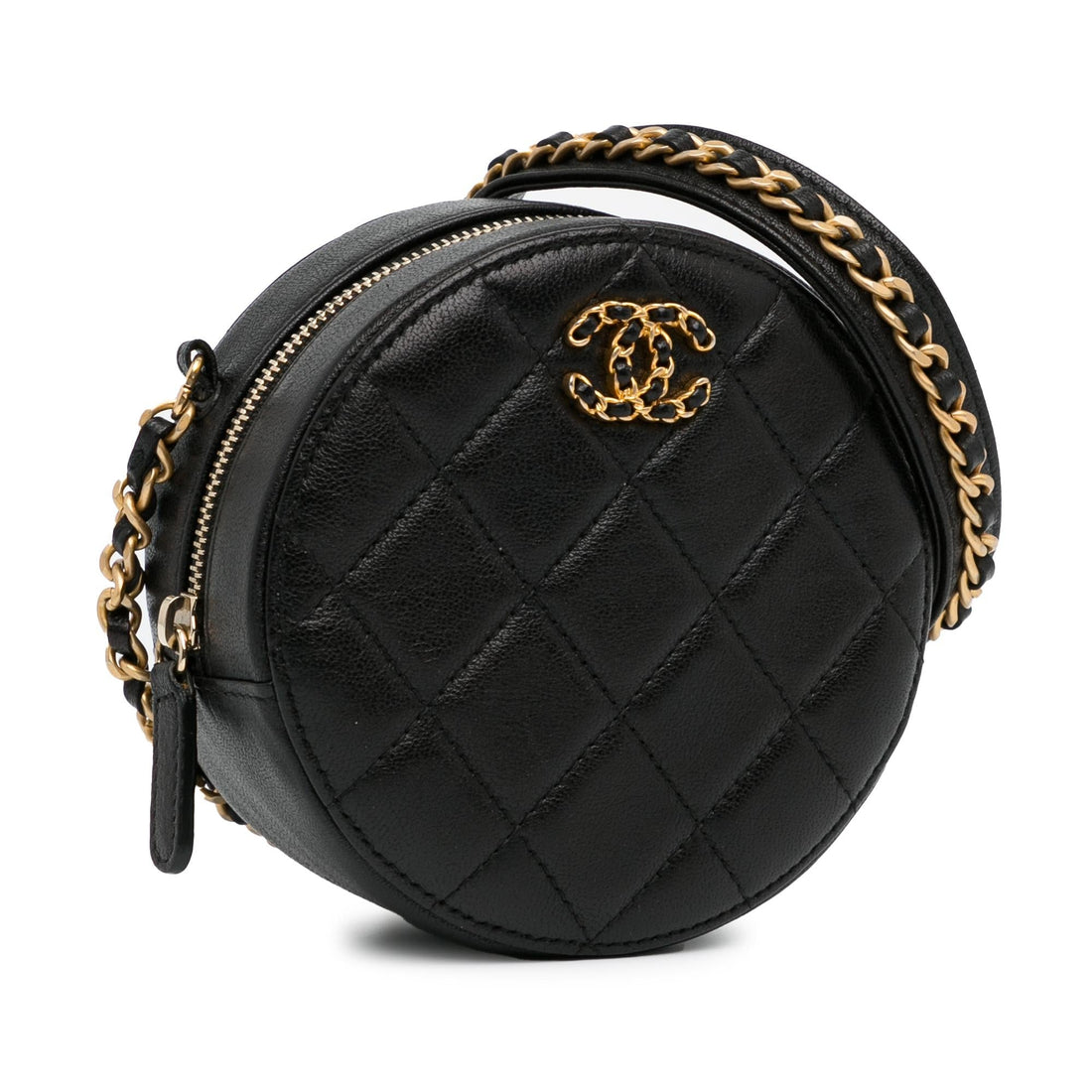 Pearl Street Bags Chanel CC Quilted Lambskin Round Crossbody (SHG-33ZDhg)