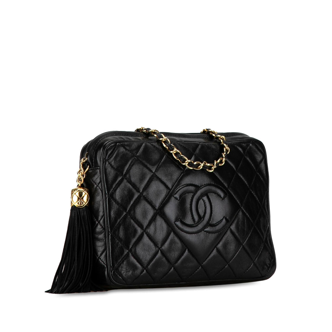 Pearl Street Bags Chanel CC Quilted Lambskin Tassel Camera Bag (SHG-TAMQsK)