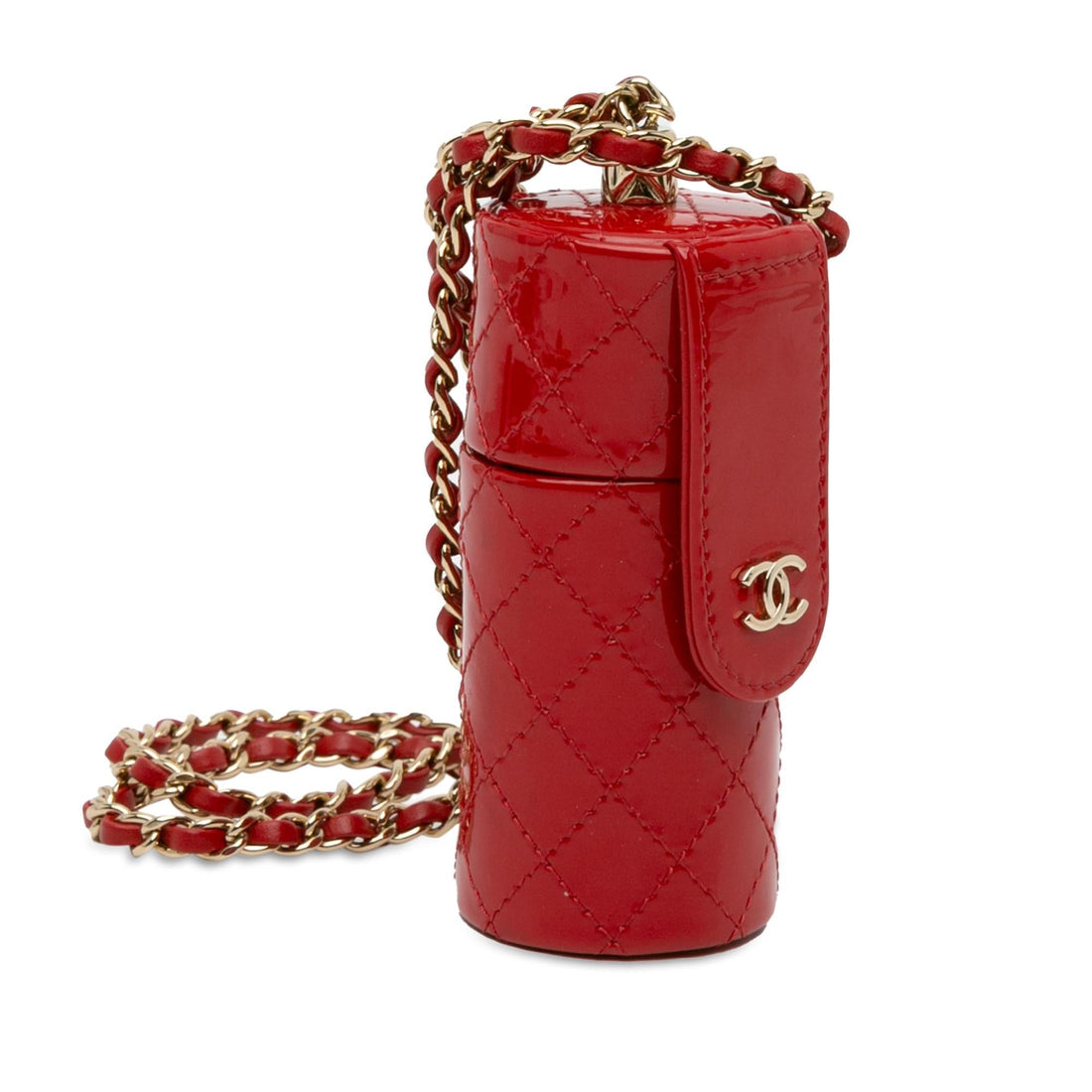 Pearl Street Bags Chanel CC Quilted Patent Lipstick Case (SHG-3hfbHz)