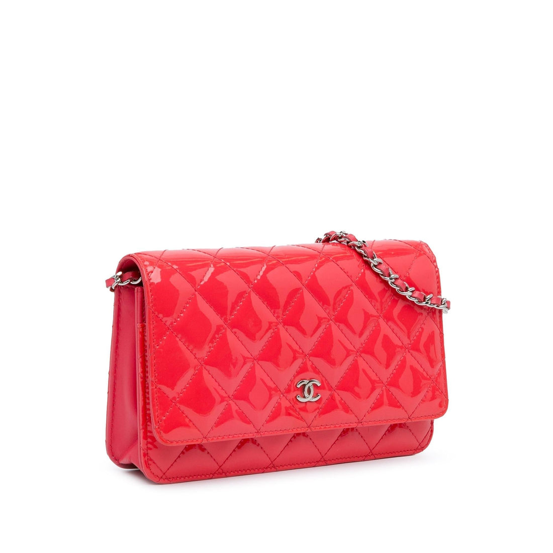 Top Quality Chanel CC Quilted Patent Wallet on Chain (SHG-JFP2pp)