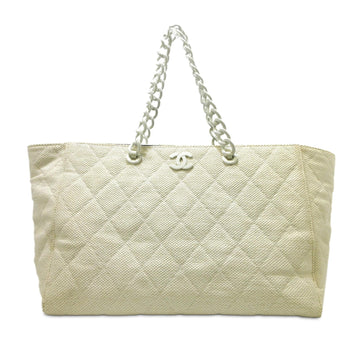 Pearl Street Bags Chanel CC Quilted Straw Tote (SHG-mpcTma)