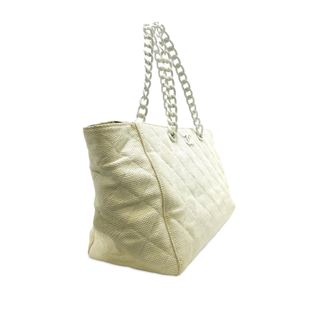 Pearl Street Bags Chanel CC Quilted Straw Tote (SHG-mpcTma)