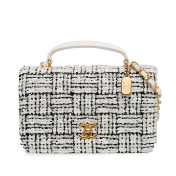 Pearl Street Bags Chanel CC Quilted Tweed Top Handle Full Flap (SHG-1PvkH4)