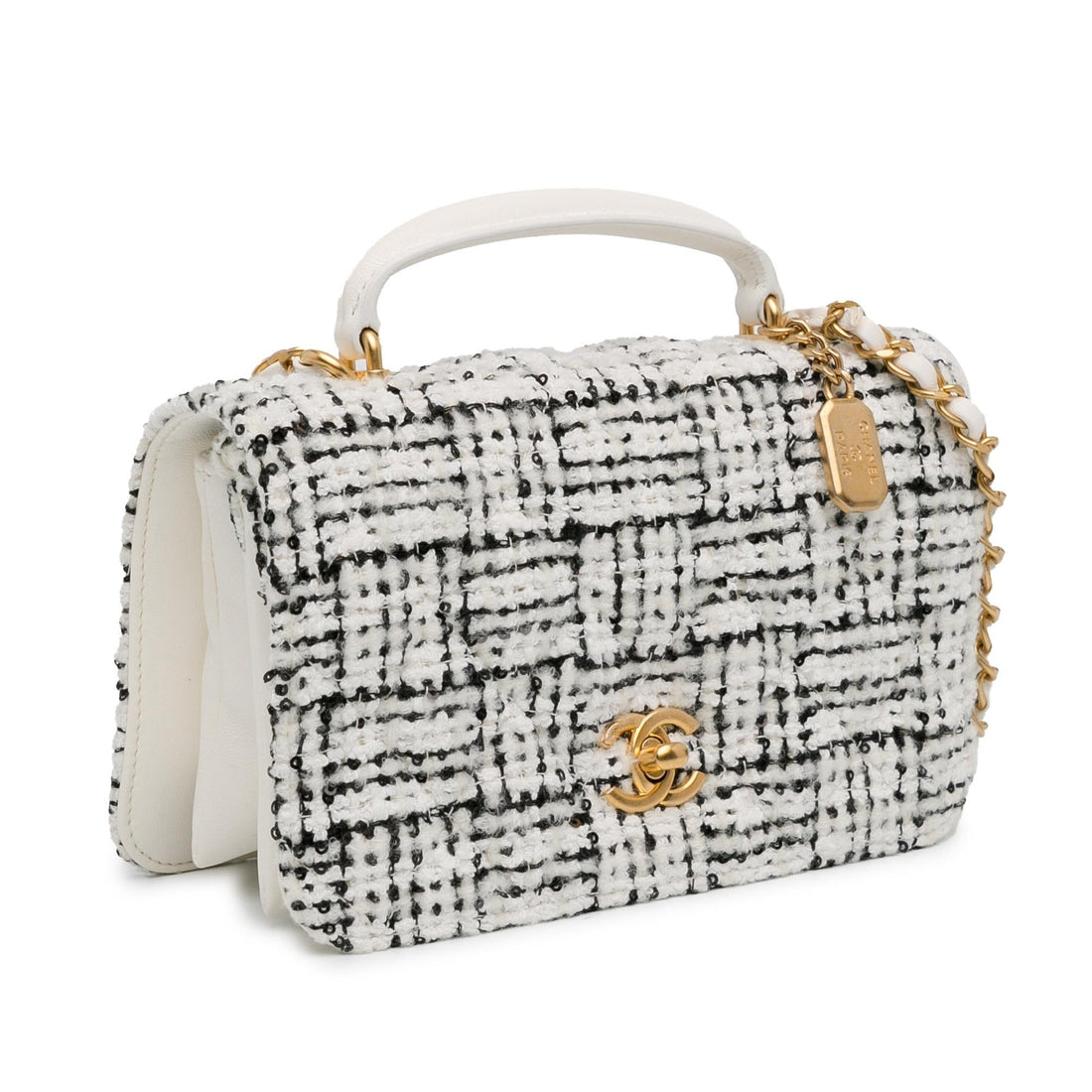 Pearl Street Bags Chanel CC Quilted Tweed Top Handle Full Flap (SHG-1PvkH4)