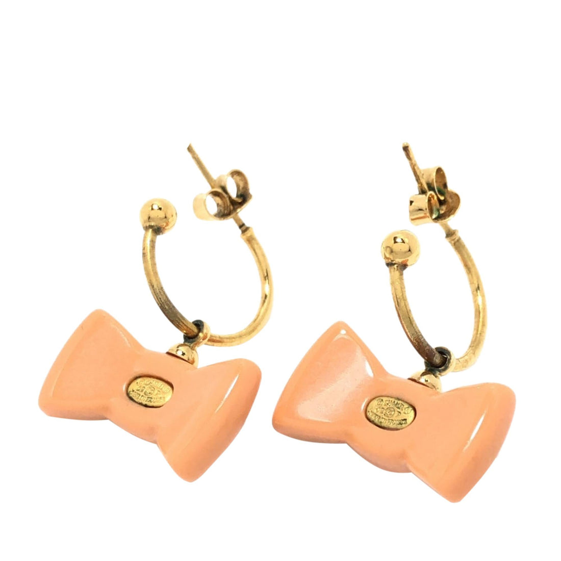 Pearl Street Bags Chanel CC Rhinestone Bow Dangling Push Back Earrings (SHG-67Q20H)