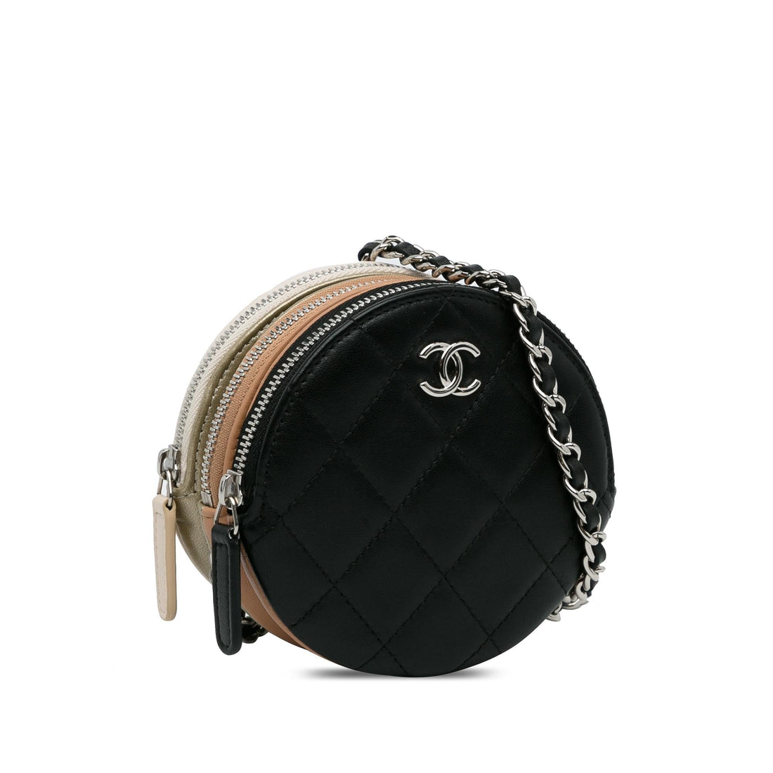Pearl Street Bags Chanel CC Round Triple Zip Crossbody Bag (SHG-kLY0yh)