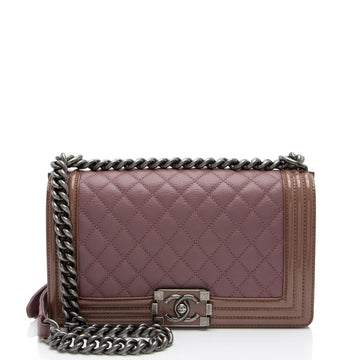 Top Quality Chanel Calfskin Patent Old Medium Boy Bag (SHF-cHTh8E)