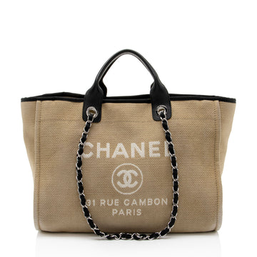 Pearl Street Bags Chanel Canvas Deauville Medium Tote (SHF-SYyjAd)