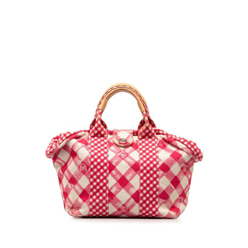 Pearl Street Bags Chanel Canvas Gingham Tote (SHG-B0uBFu)
