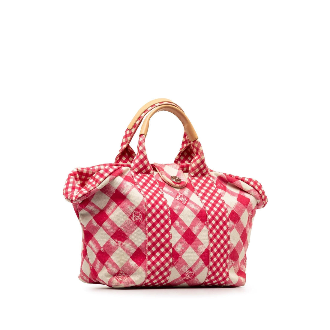 Pearl Street Bags Chanel Canvas Gingham Tote (SHG-B0uBFu)