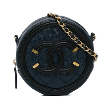 Top Quality Chanel Caviar CC Filigree Round Crossbody Bag (SHG-f1Lbtg)
