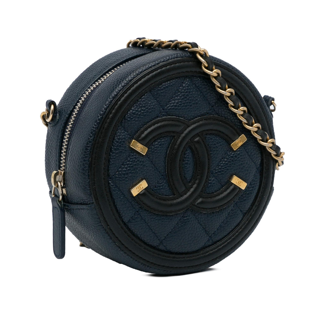 Top Quality Chanel Caviar CC Filigree Round Crossbody Bag (SHG-f1Lbtg)