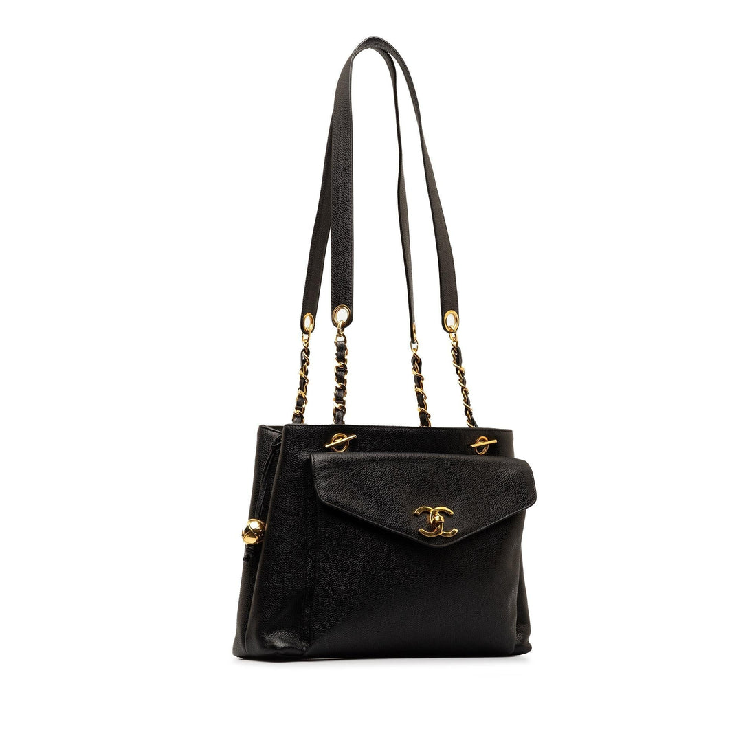 Pearl Street Bags Chanel Caviar Front Pocket Chain Tote (SHG-XrkGWG)
