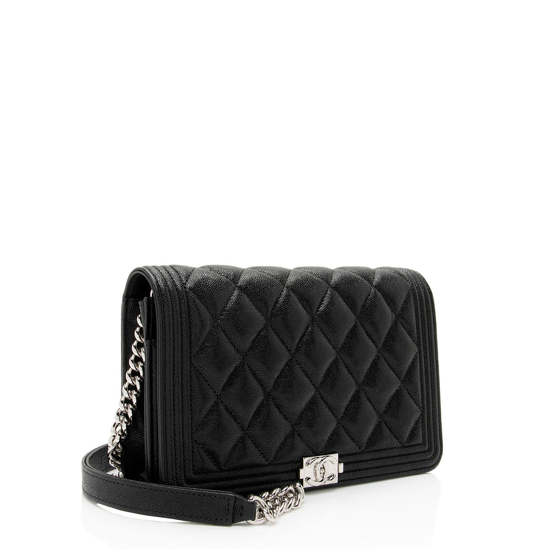 Pearl Street Bags Chanel Caviar Leather Boy Wallet on Chain (SHF-Rw1D6r)