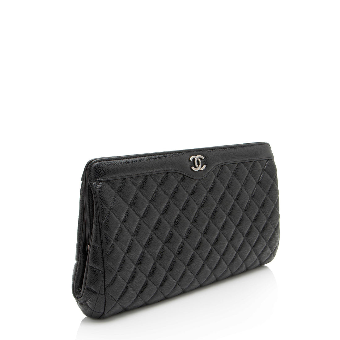 Top Quality Chanel Caviar Leather CC Frame Clutch (SHF-sS7xNc)