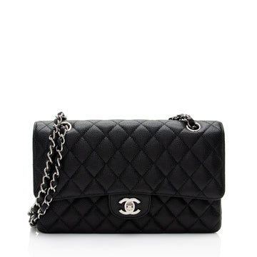 Pearl Street Bags Chanel Caviar Leather Classic Medium Double Flap Bag (SHF-QtEapM)