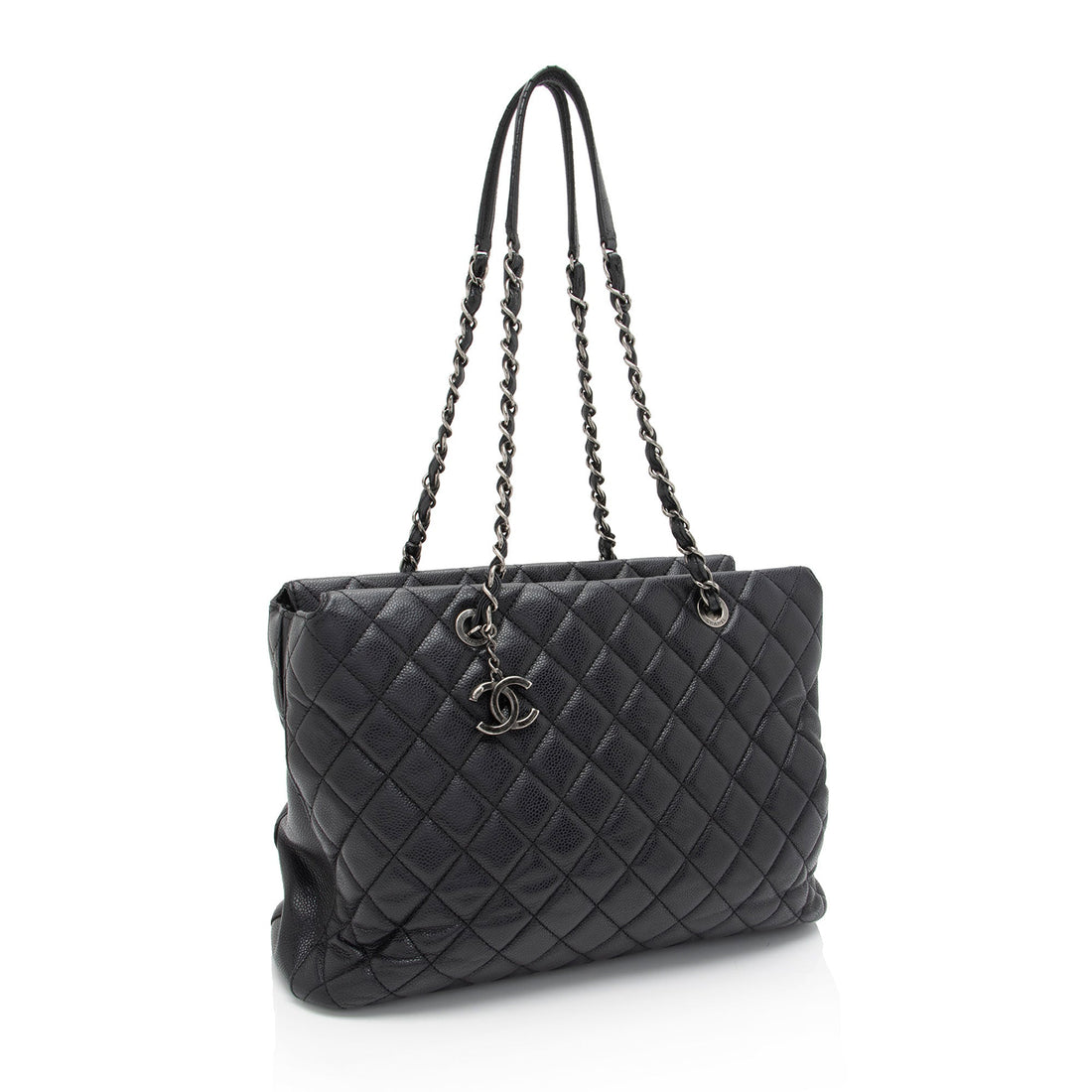 Pearl Street Bags Chanel Caviar Leather Fold In Flap Top Tote (SHF-yvfNuJ)