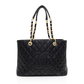 Pearl Street Bags Chanel Caviar Leather Grand Shopping Tote (SHF-vlmDO8)