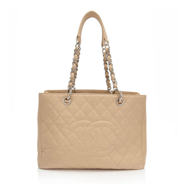 Pearl Street Bags Chanel Caviar Leather Grand Shopping Tote (SHF-x73usl)