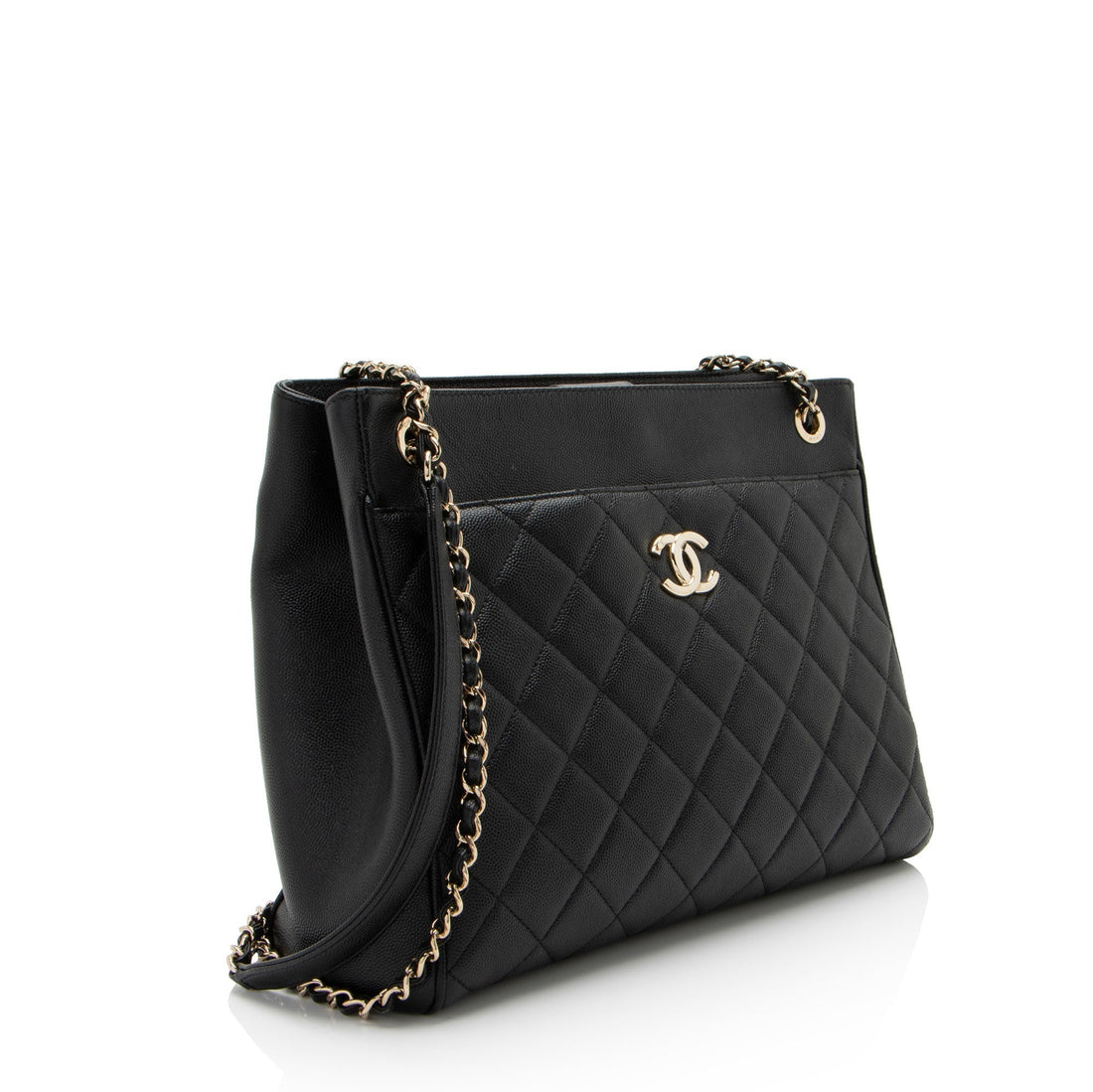 Chanel Caviar Leather In Out Flap Shopping Tote (SHF-PabvUh)