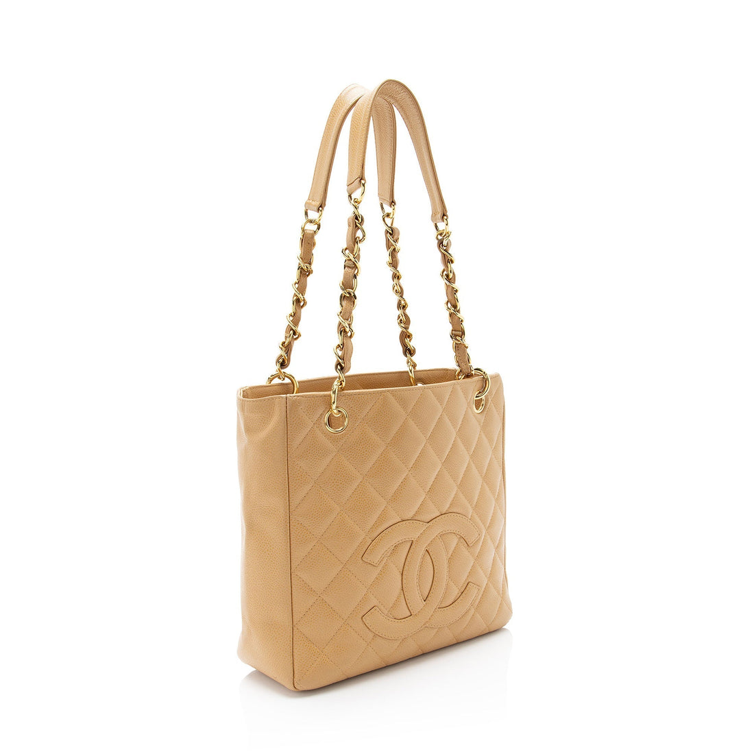 Pearl Street Bags Chanel Caviar Leather Petite Shopping Tote (SHF-rAABgB)