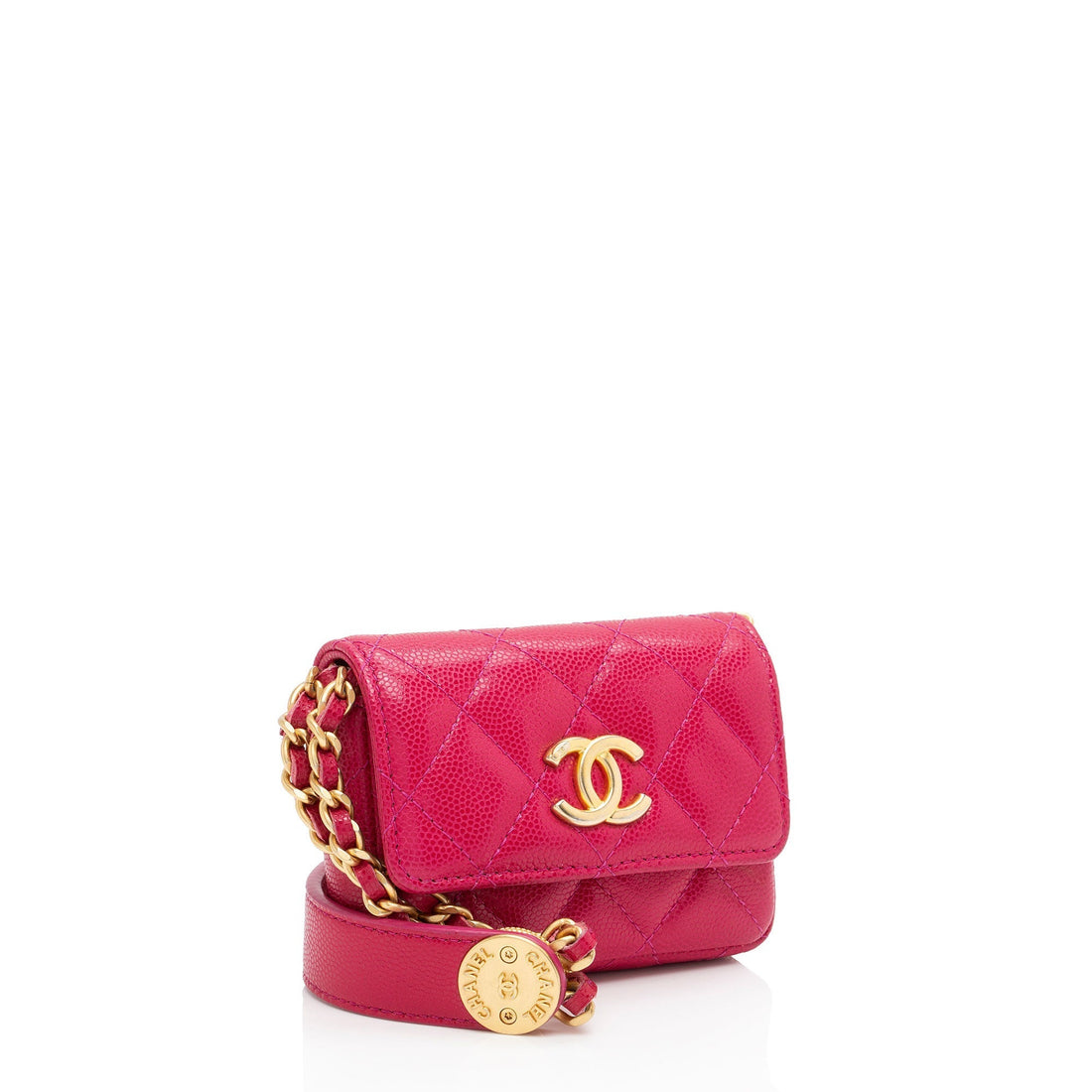 Pearl Street Bags Chanel Caviar Leather Twist You Buttons Flap Chain Belt Bag (SHF-Ndcd5I)
