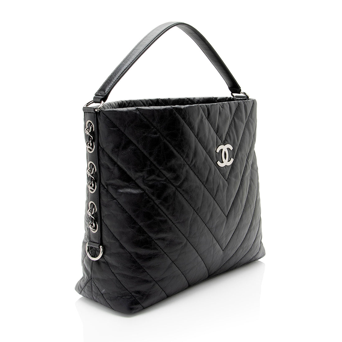 Chanel Chevron Aged Calfskin Big Bang Hobo (SHF-3kJJhz)