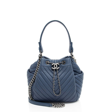 Pearl Street Bags Chanel Chevron Goatskin CC Urban Spirit Small Bucket Bag (SHF-Hfm7dh)