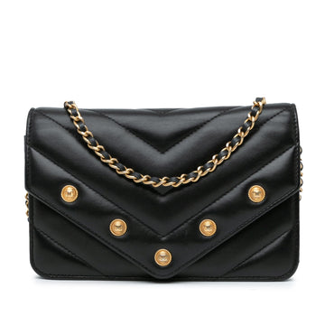 Top Quality Chanel Chevron Lambskin Button Wallet On Chain (SHG-zOLBNO)