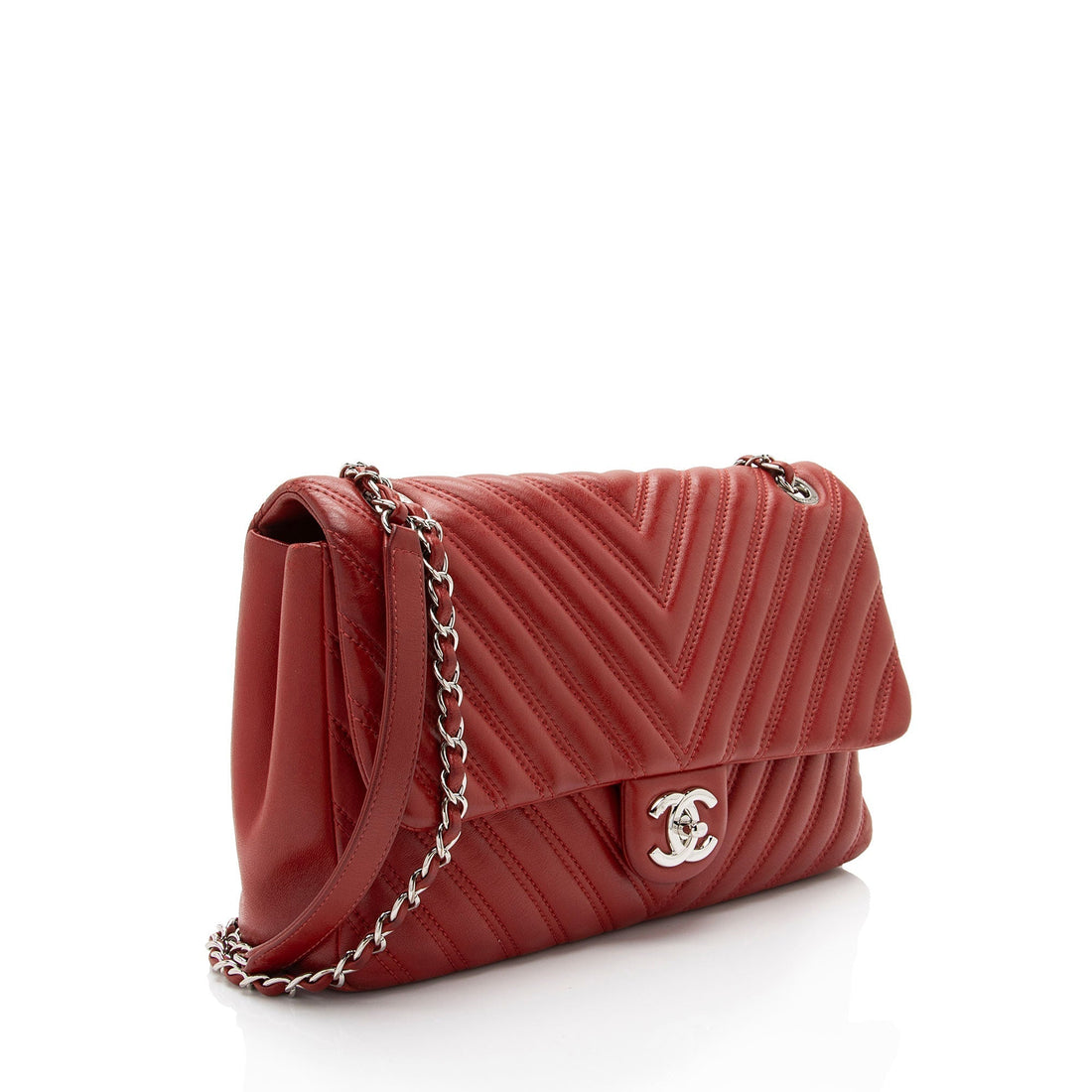 Top Quality Chanel Chevron Lambskin Classic Jumbo Single Flap Bag (SHF-zB67zI)