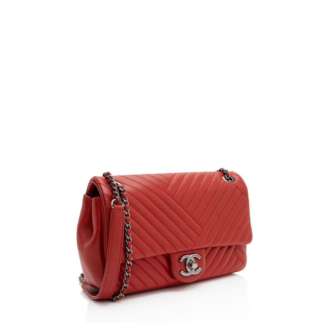 Chanel Chevron Lambskin Classic Small Single Flap Bag (SHF-jIdKDa)