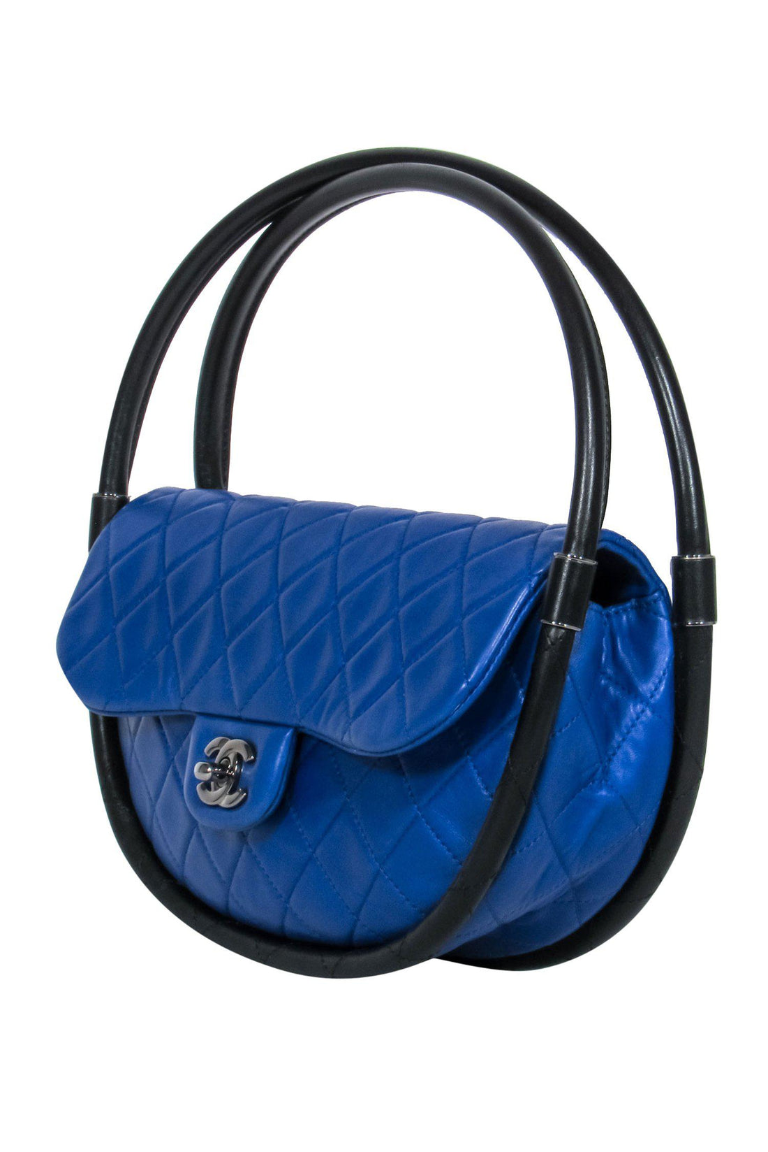Chanel - Cobalt Blue Rare Quilted "Hula Hoop" Handbag